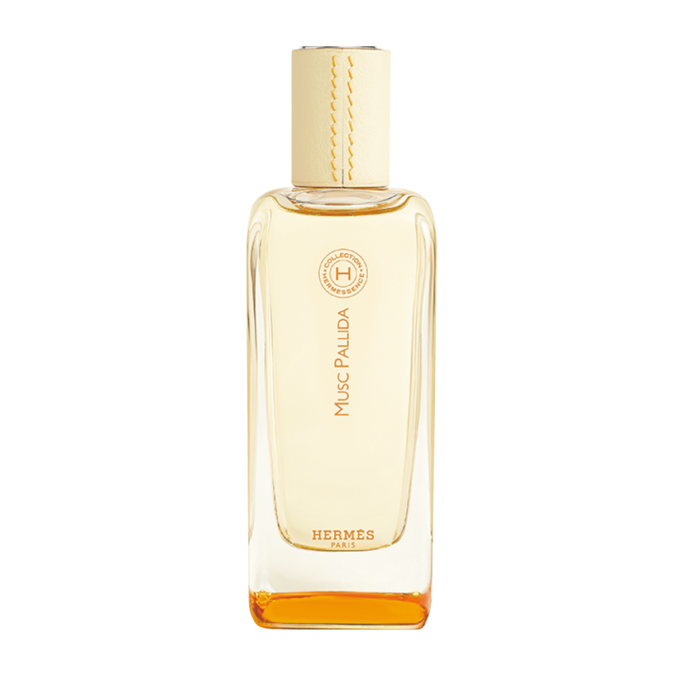 パウダリーなアイリスとムスクが融合。クリーンな中にセンシュアルなムードも光る。ムスク パリダ オードパルファム 100mL ¥48,400（エルメスジャポン）