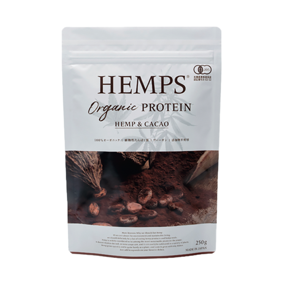 HEMPS® オーガニックプロテイン ヘンプ&カカオ 250g ¥3,500（ヘンプフーズジャパン）