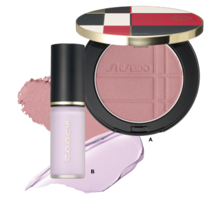A.SHISEIDOカラー＋グロウ エンハンサー 06 ¥6,270（SHISEIDO・3月1日発売） B.SUQQU コンプレクション フェイスカラー 01 ¥4,950（SUQQU）