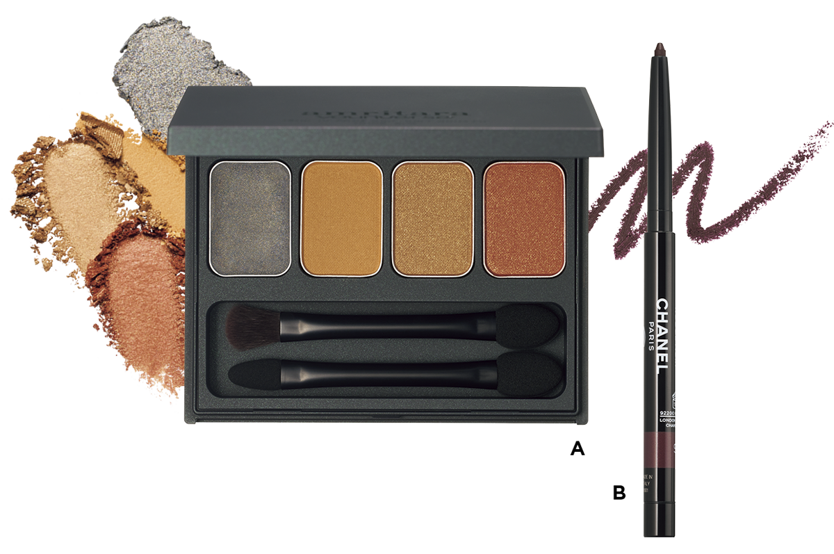 Aマンダラ アイ パレット イエロースワール ¥5,500（アムリターラ・3/3発売） Bスティロ ユー ウォータープルーフ N 67 ¥4,620（シャネル）