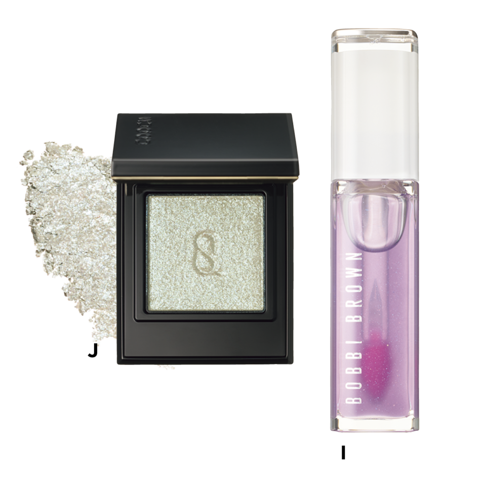 I エクストラ ブラッシング リップ オイル 750 ¥5,060（ボビイ ブラウン） J SUQQU モノ ルック アイズ L-103 ¥4,290（SUQQU・限定品）