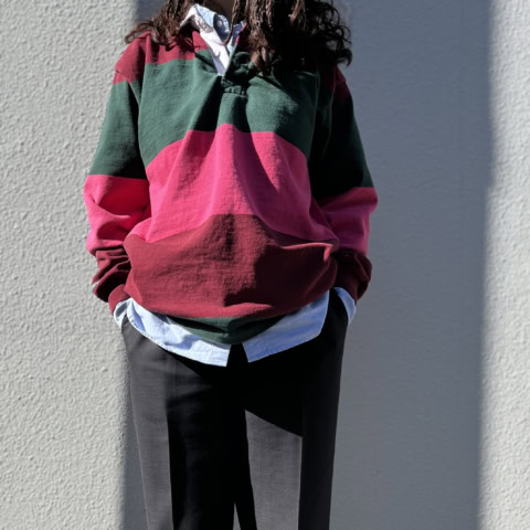 1枚で旬コーデ完成!一大トレンドの【カラーブロック】は名品ラガーシャツで簡単にトライできる!