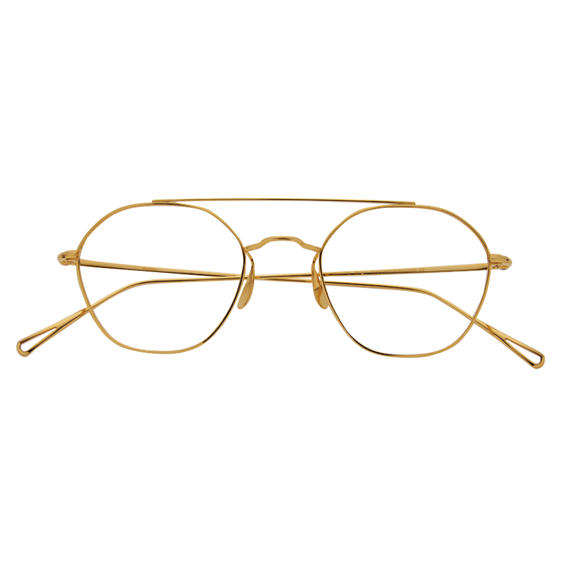 華奢なゴールドカラーのメタルフレームがモードかつ上品。¥52,800（アヤメ）