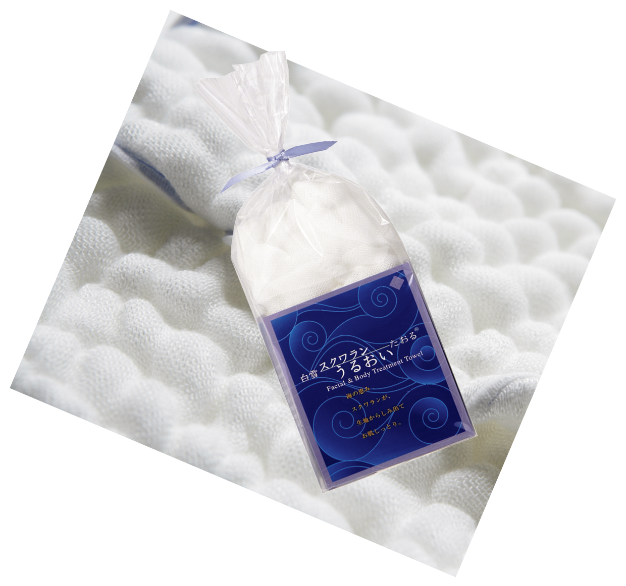 5.梨花さんのスキンケアに欠かせない、天然保湿成分スクワラン配合。白雪スクワランうるおいたおる / レギュラー¥1,650（白雪）