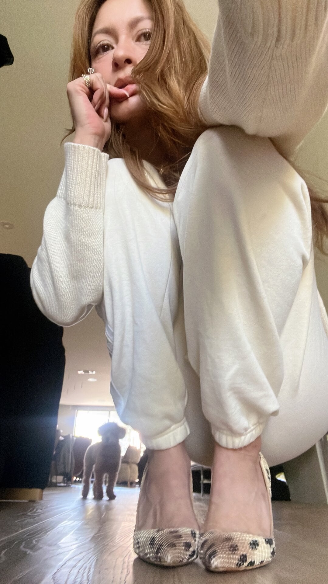 ルブタンのヒョウ柄シューズ。足元だってヒョウ柄です！