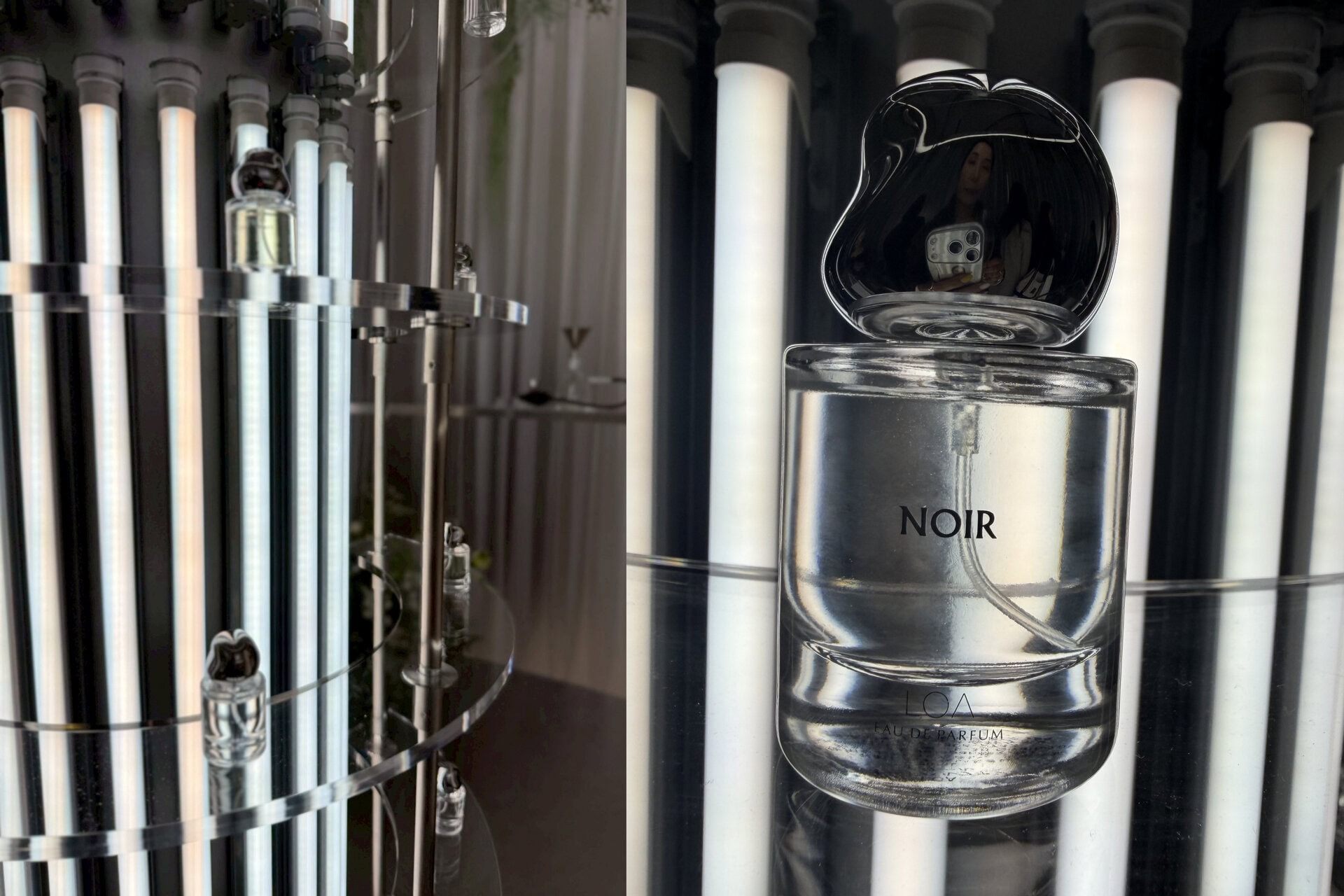 会場中央の「Touch & Try」スペースでは、全11種の香りを心ゆくまで試せます。