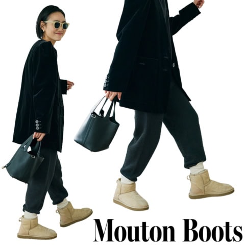 脱力スエットはNG。40代の【アグ】ブーツには気合い十分なジャケット必須!|金子綾のオール私服コーデ