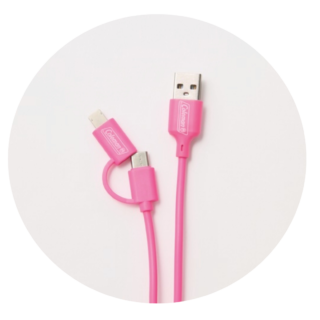 USB Type-Cとスマートフォン用（iPhone対応）コネクタが１本に！