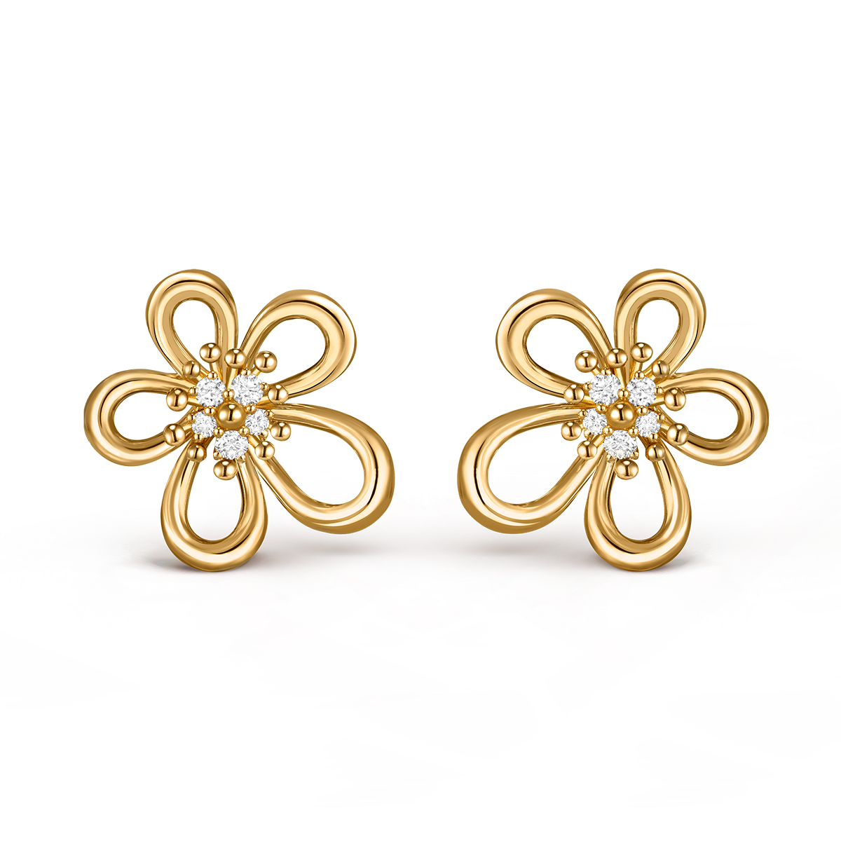 「フラワーレース」イヤリング［YG×DIA］¥2,244,000