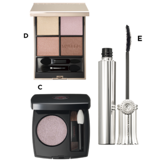 C オンブル エサンシエル 257 ¥6,600（シャネル） D ルナソル アイカラーレーションN 19 ¥7,700（カネボウ化粧品） E ジルスチュアート　ブルーミングラッシュ　ニュアンスカーラー 19 ¥3,300（ジルスチュアート　ビューティ）