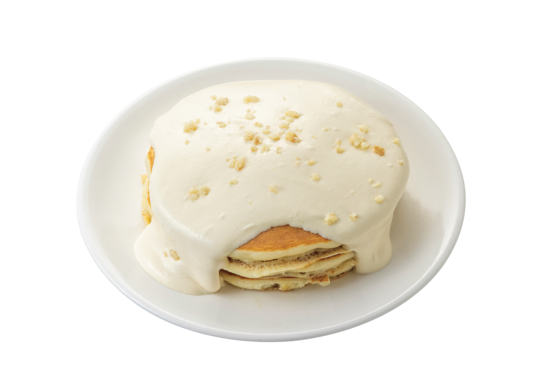 言わずと知れた、不動の人気No.1。見た目に反して甘過ぎず驚くほど軽い。Macadamia Nut Sauce Pancakes $18.99　
