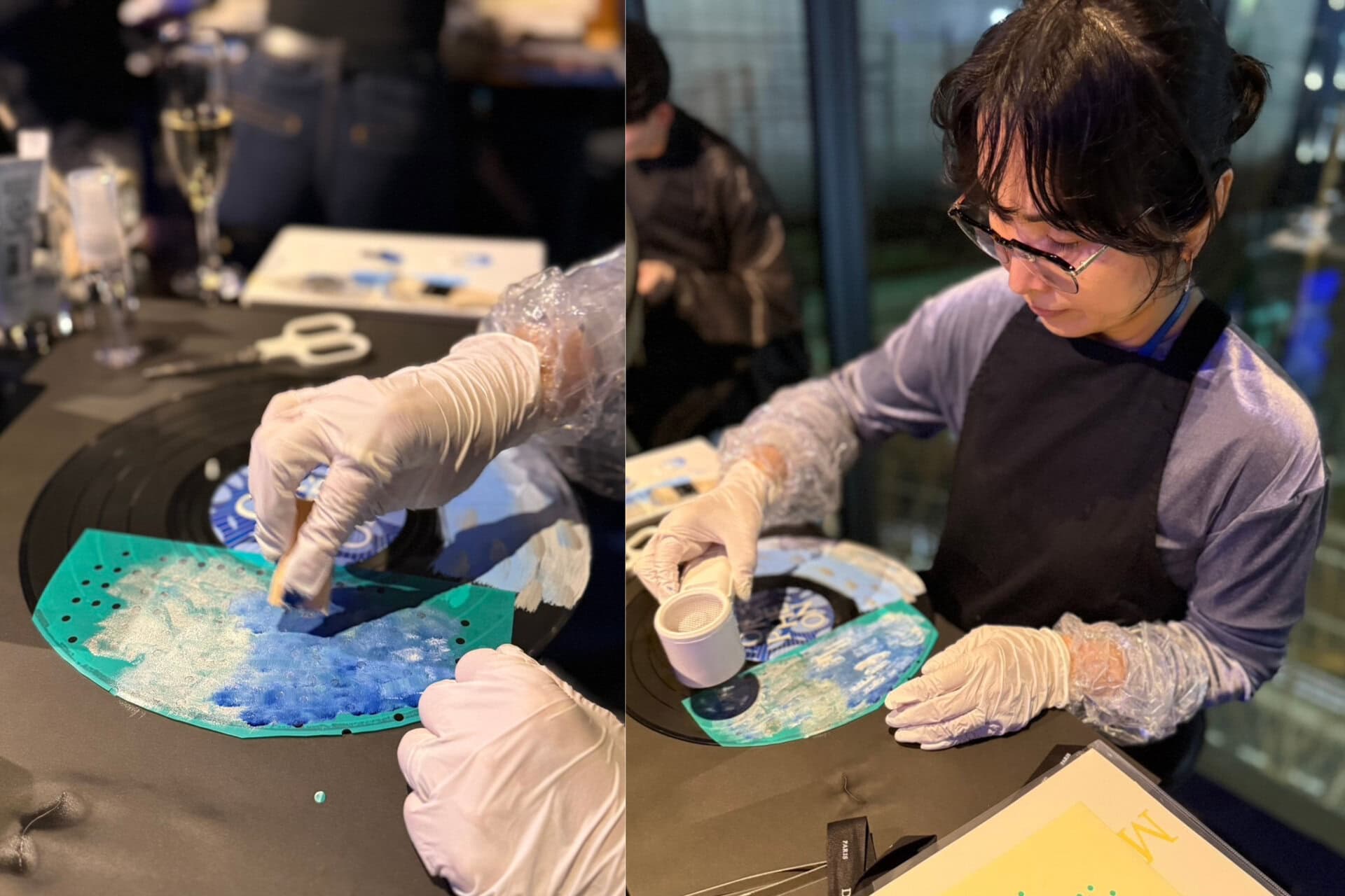 本物のレコードにペイントを施し、世界にひとつだけのオリジナルオブジェを作りました!