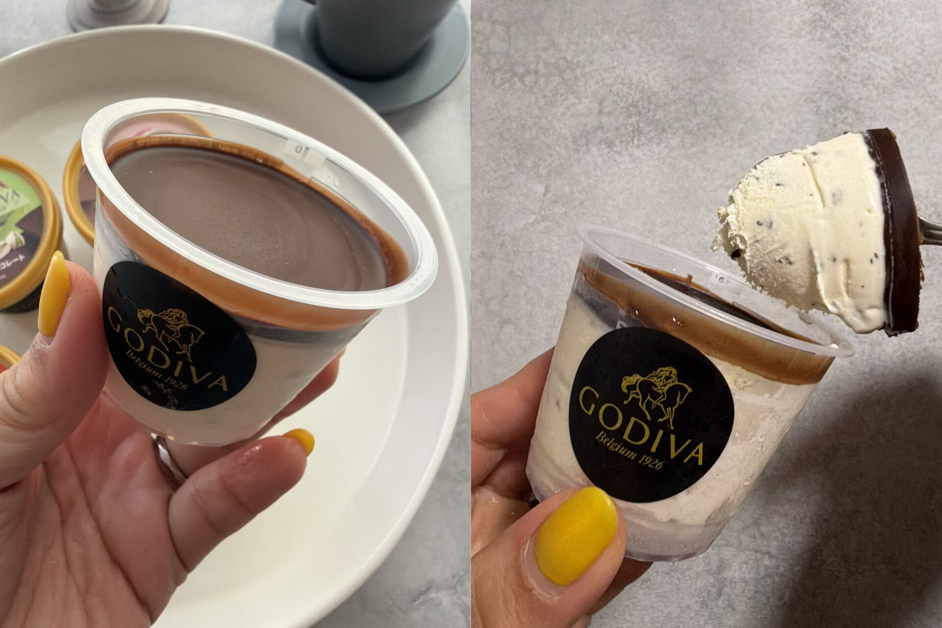 「バニラチョコレートチップ」。不動の1番人気のダークチョコの濃厚さと、バニラの甘みにパリパリのチップが弾ける！