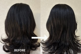 ドライヤーやヘアアイロンの熱を味方にして、うねりを抑えたツヤのある髪へと導いてくれます。