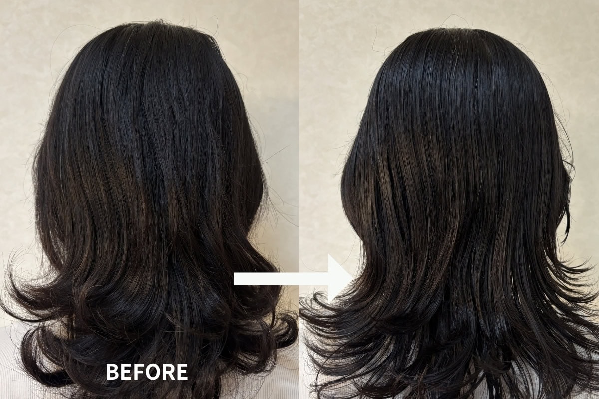 ドライヤーやヘアアイロンの熱を味方にして、うねりを抑えたツヤのある髪へと導いてくれます。