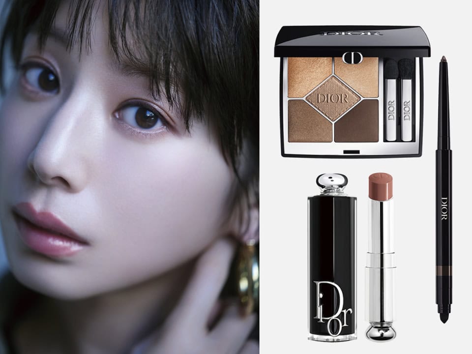 あえてチークをレス。際立つ透明感、印象的な目と唇に!【夏帆×大人の河北メイク×ディオール】