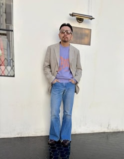 フェード感のあるスエットを合わせるだけで、ジャケットスタイルがここまで洒落るとは！ さすが黒野さん！！