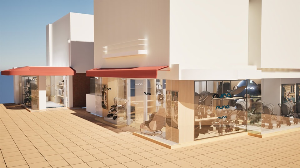 芦屋に新たにオープンする「Nuna Baby & Tavo Pets Ashiya」のショップ外観