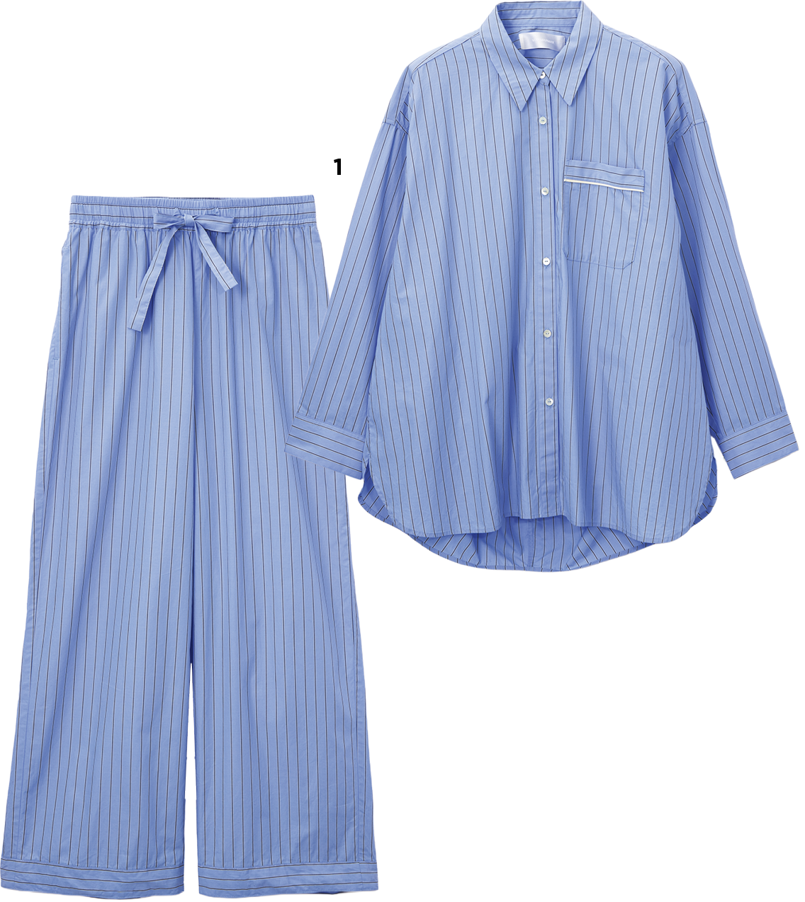 シャツ￥18,040、パンツ￥15,180（共にマーマーマー／マーコート自由が丘店）