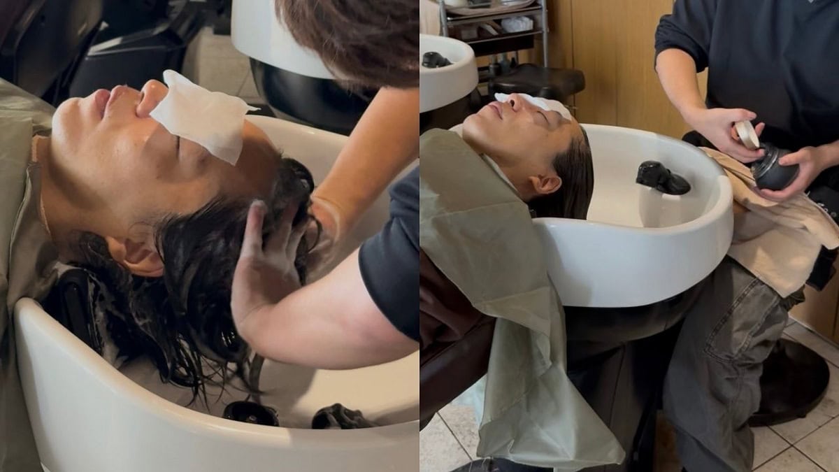 ヘッドスパで浮腫みもすっきり。スクラブはユーカリの香りのクラリファイングで施術してもらいました。黒いボトルのこちらはメンズへのギフトにもおすすめです！