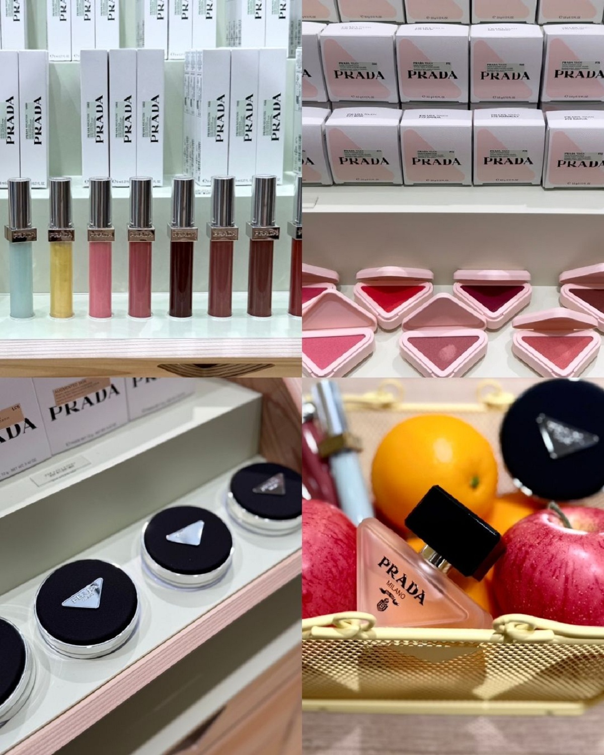 この空間でカラーアイテムをお試しできるのは嬉しい！”マーケット”なのでトライアングルがついたイエローのバスケットでショッピング