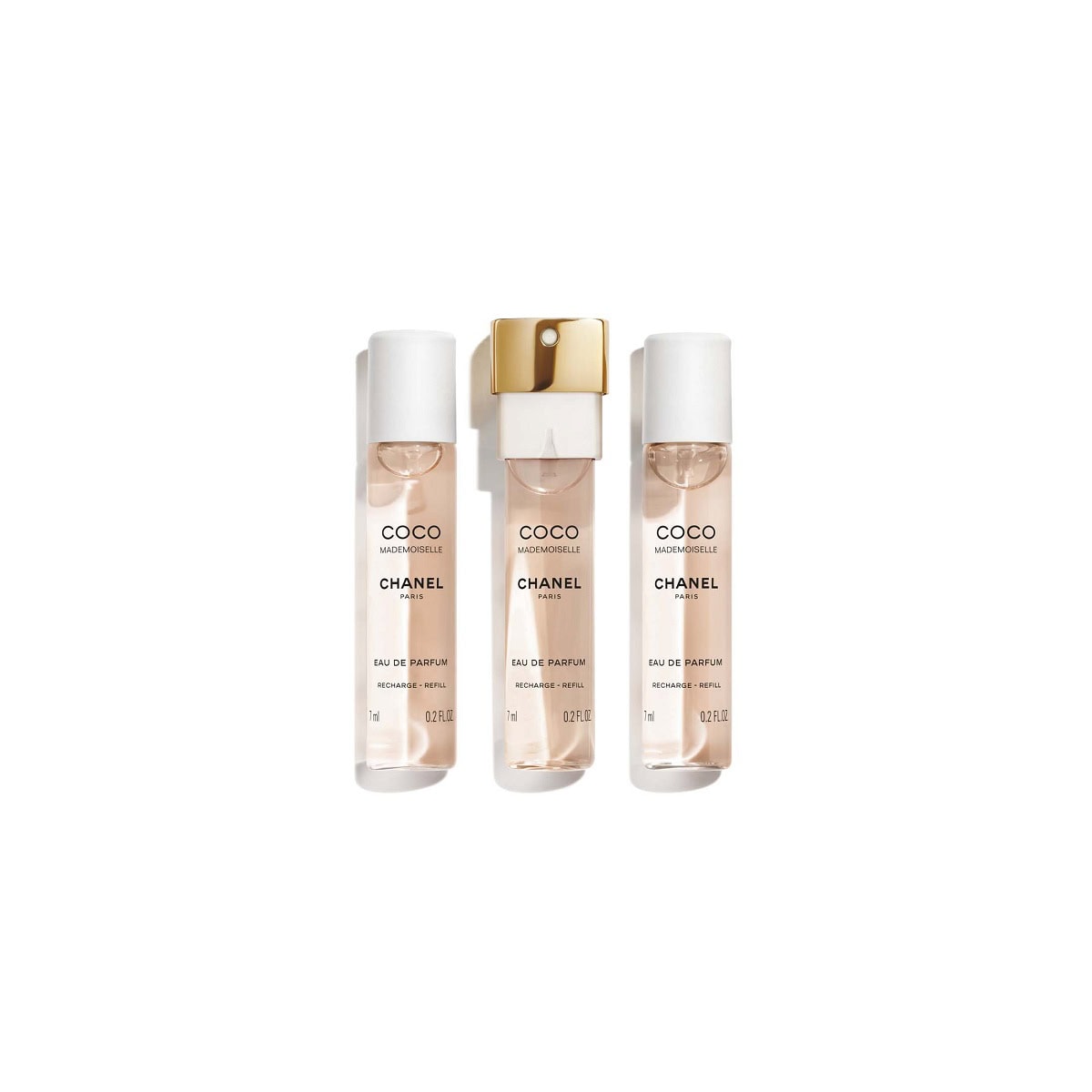 リフィルは継続販売です。ココ マドモアゼル オードゥ パルファム パース スプレイ リフィル 3×7mL￥13,310（シャネル）※4月3日発売©CHANEL