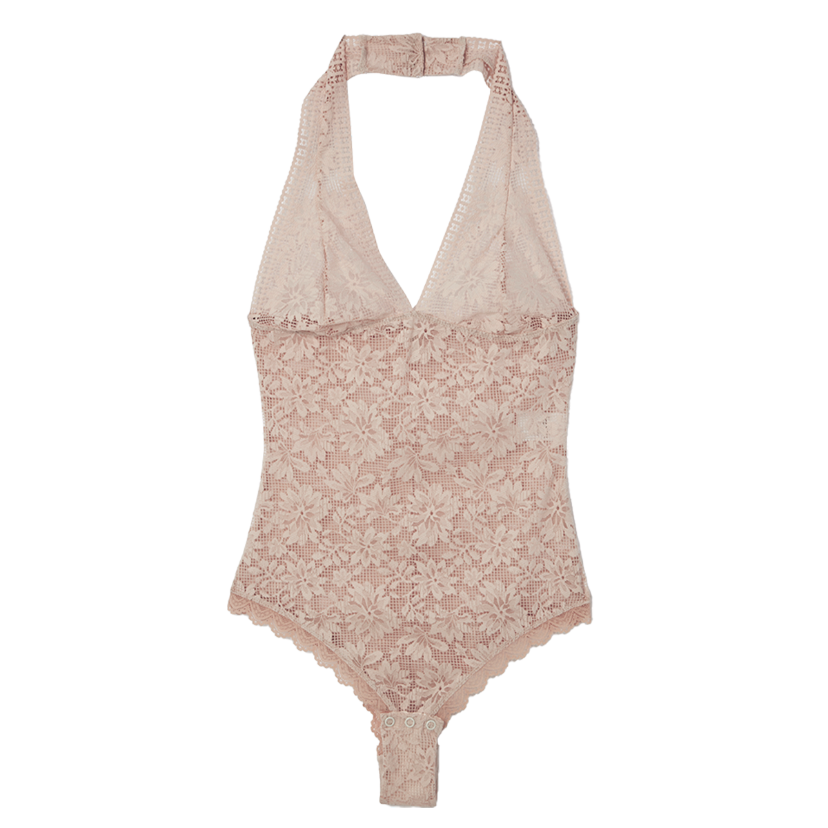 深くV字にあいたデコルテラインがエレガント。ボディスーツ¥9,990（インティミッシミ／インティミッシミ 渋谷文化村道り店）