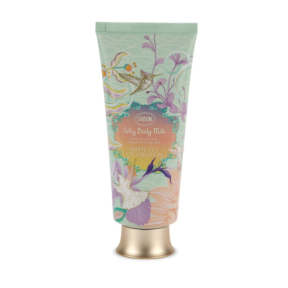さらりと伸びるなめらかなテクスチャーのボディクリームは、まるでシルクのような上質な潤いが続く。ふとした瞬間にホワイトティーが香り、そのたびに幸せを感じられそう！シルキーボディミルク ホワイトティー・セレブレーション 200mL ￥5,280（SABON Japan）※限定発売