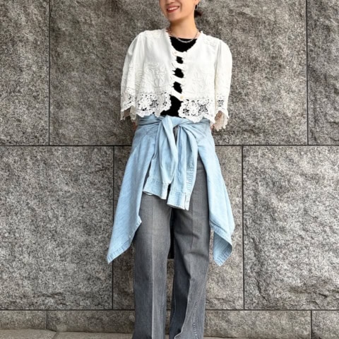 【40代スナップ】はくだけでヒップが上がって見えるシルエット美デニムが最高!|染谷由希子さん