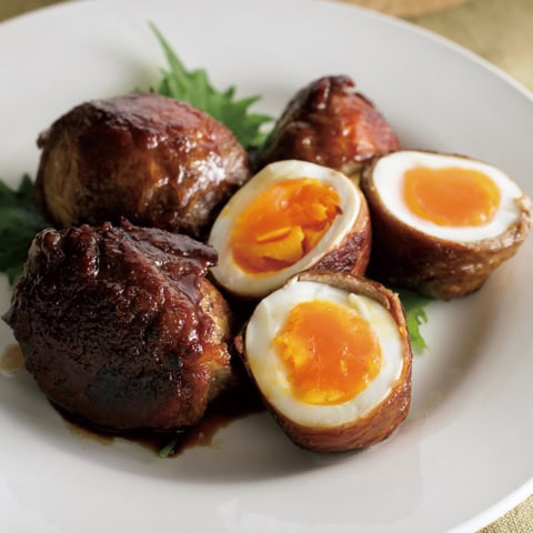 とろ~りゆで卵と甘辛牛肉の最高の組み合わせにご飯がとまらなくなる【半熟卵の肉巻き】レシピ