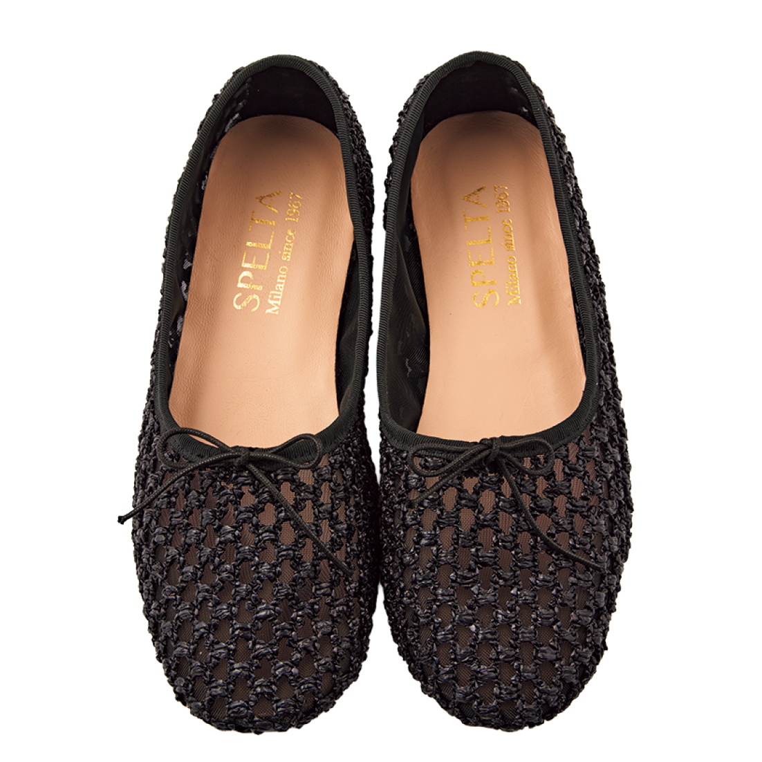 ラフィアバレエシューズ［ヒール0.5㎝］¥35,200（スペルタ／フラッパーズ）