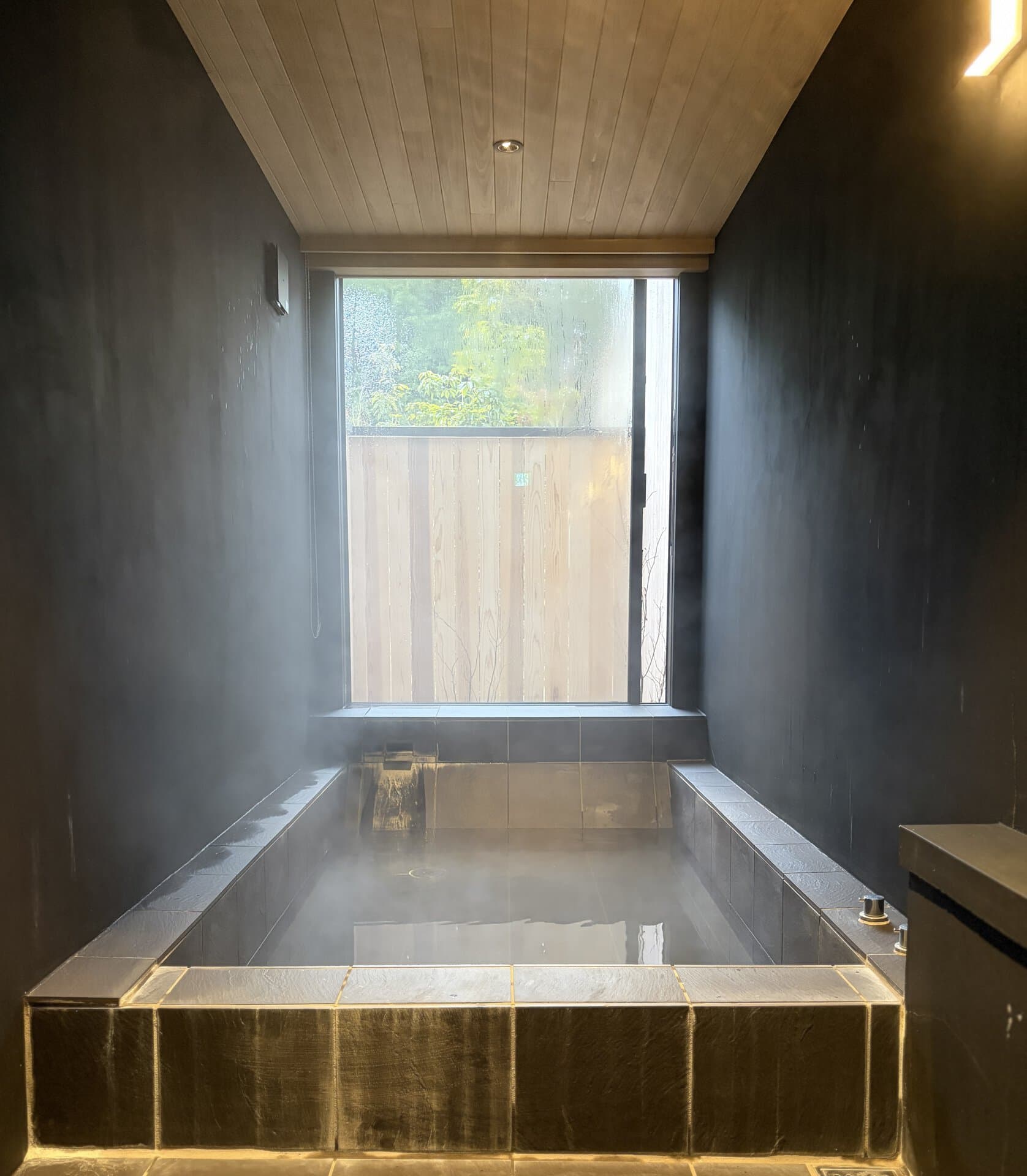 温泉につかりながら、箱庭の自然を拝むことができます