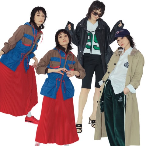 旬の【スポーツアイテム】をスカートや小物で「ロマンティック」に着るコーデの人気、急上昇!