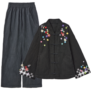 「大好きなYANYANと敬愛するFUJIN TREEに作っていただいた特別なジャケット。パンツとセットで着たい」パンツ（フジンツリー）、ジャケット※共に価格未定（ヤンヤン×フジンツリー×シティショップ／共にシティショップ 渋谷店）