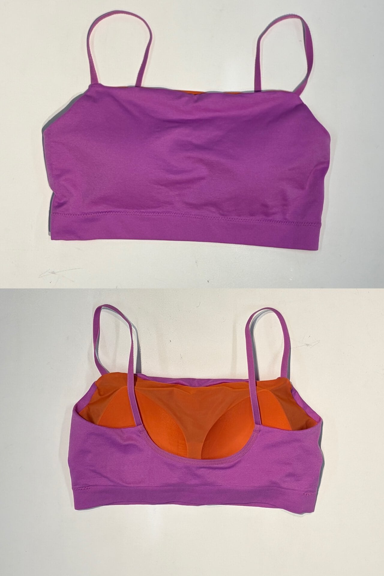 差し色に最適なパープルの発色もイイ感じ。バックのカッティングも美しいので、ほんと、腹筋を鍛えたら1枚で着たい！