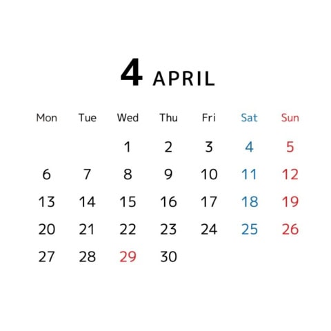 2026年4月の一粒万倍日は11日、20日、23日! 大安は9日、15日、19日です【吉日カレンダー】