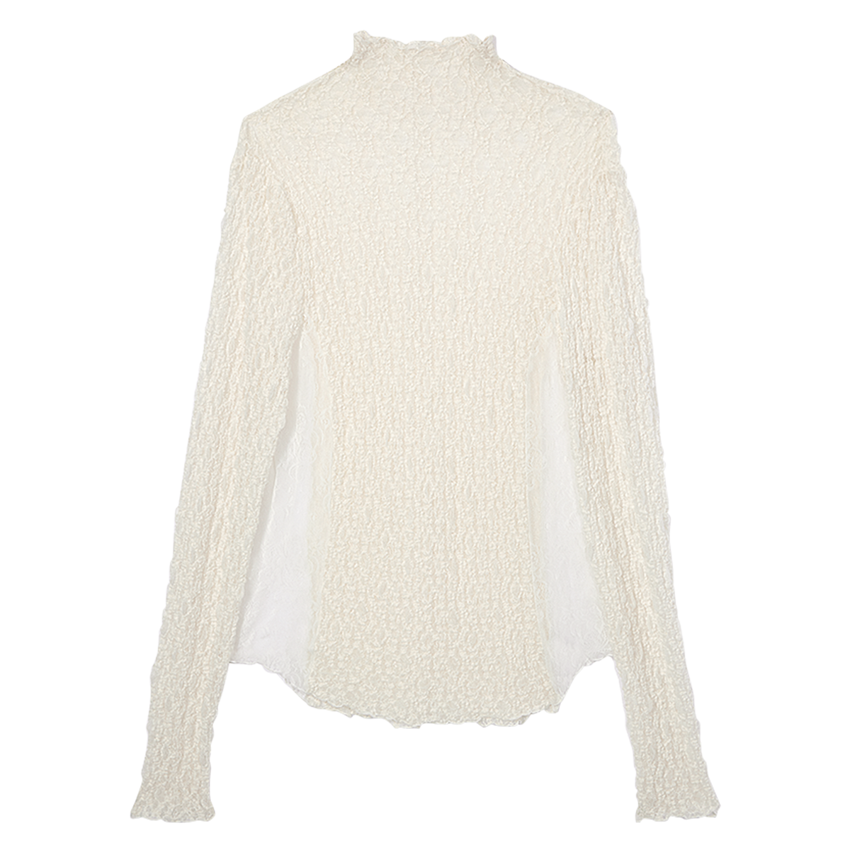 レーシーな透け感トップスは、中にブラトップやキャミを入れたり、インナーとしても活躍。¥27,500（ニアーニッポン／ニアー）