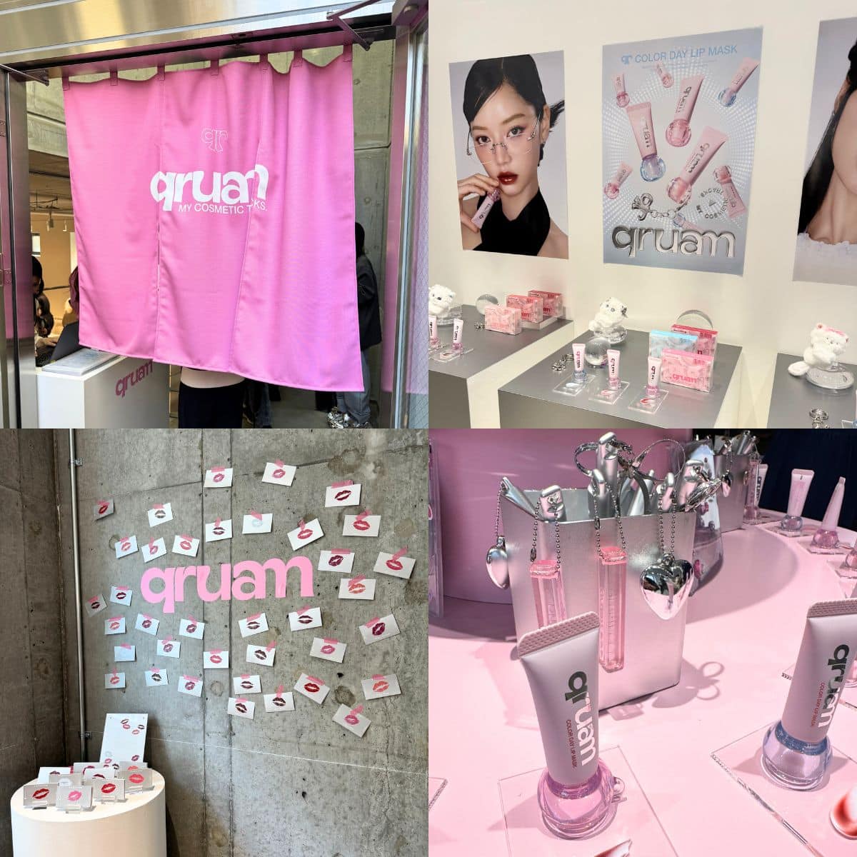 ピンクを基調とした空間は、華やかでありながらもどこか洗練された印象。体験型のコンテンツも充実しており、来場者は新作アイテムを試しながらブランドの世界観を堪能していました！