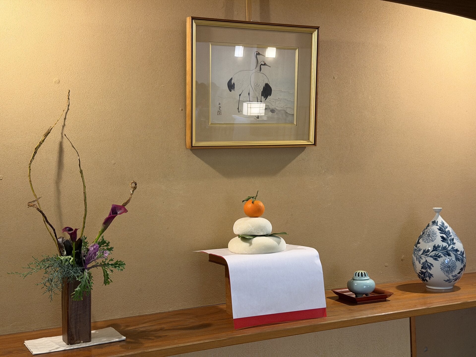 ロビーの一角に飾られていた立派な鏡餅