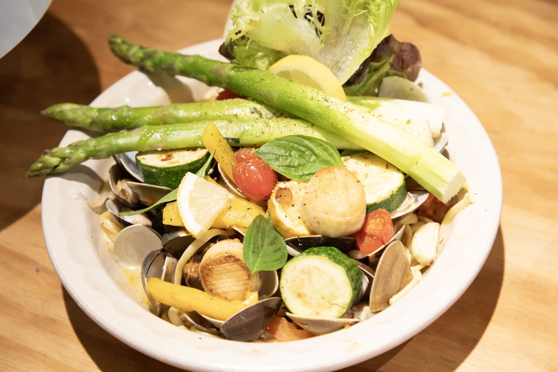 こだわりの野菜を贅沢に使ったパスタ420元（約2,037円）