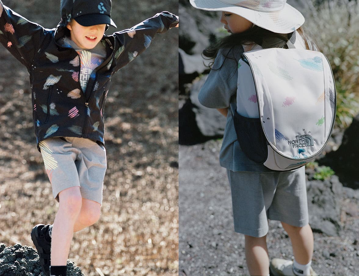 左)NPJ22615R|Composition Compact Jacket|¥16,500|MB・MW|130,140,150,160 右)NMJ62600R|K Yippee Pack|¥11,000|MP