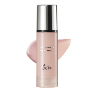 河北メイクのエッセンシャル。1_ &be UV プライマーリッチモイスト ピーチグロウ SPF50+/PA++++ 36g ¥3,080（Clue）