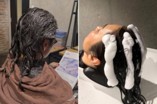ヘアカラー直後にできる頭皮ケア『バランス プレシャンプーフォーム』でダメージを受けた頭皮環境のバランスを整えます。