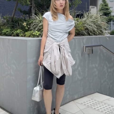 【40代スナップ】暑い夏に絶対欲しい「接触冷感Tシャツ」でおしゃれを快適に♡|浜本 星さん