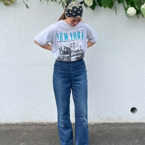 【40代スナップ】ヴィンテージTを旬の「ウエスタンコーデ」でまとめて洒落る|野口もも子さん