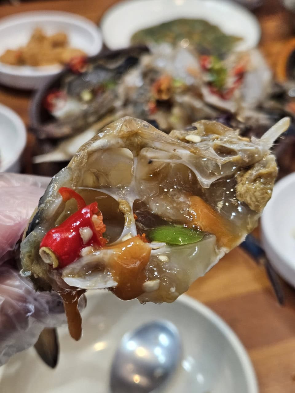 カンジャンケジャンは定食でいただきました。