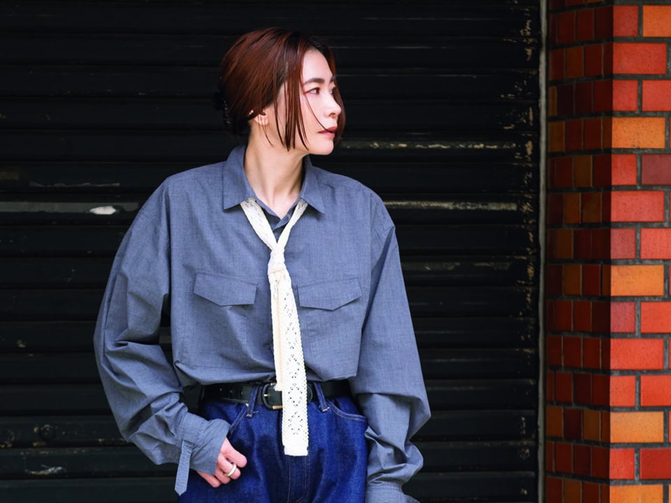 40代の【ハンサムミックス】大きめサイズを選んだらベルトできゅっと「シルエット」を女っぽく!
