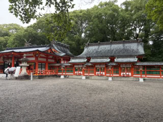 画像の左側にある本殿では、向かって左に夫須美大神、右に速玉大神が並んで鎮座しています