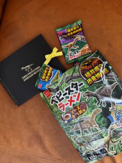 他にもスケッチブックと、これまた限定のベビースターラーメンを。お土産は親が楽しんでます！