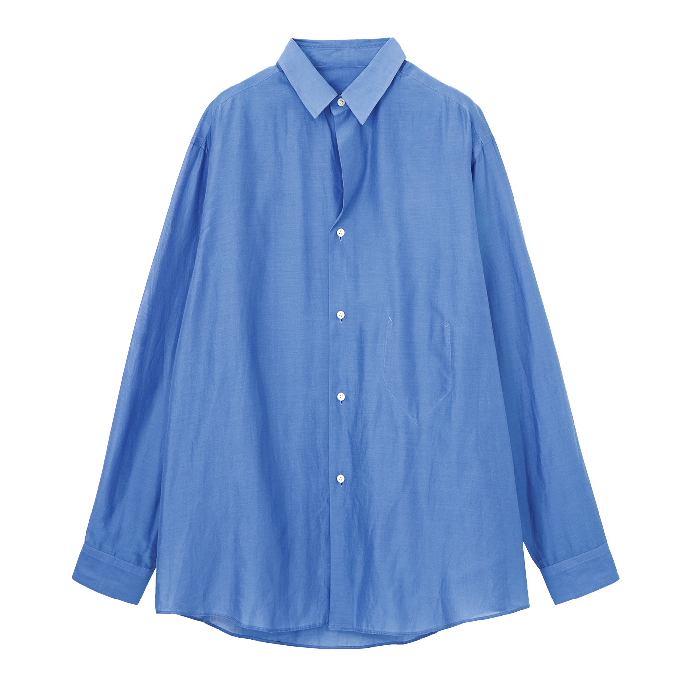 シンプルながらこだわり抜かれた美シルエット。シャツ¥57,200（ソウシオオツキ／エムエイティティ）